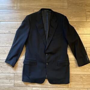 Ermenegildo Zegna 100 % Pure Cashmere Solid Black Blazer Made In Italy 44R